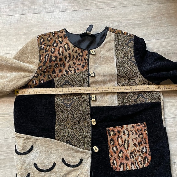 Indigo Moon women’s patchwork jacket 1X- leopard print, paisley - Picture 7 of 9